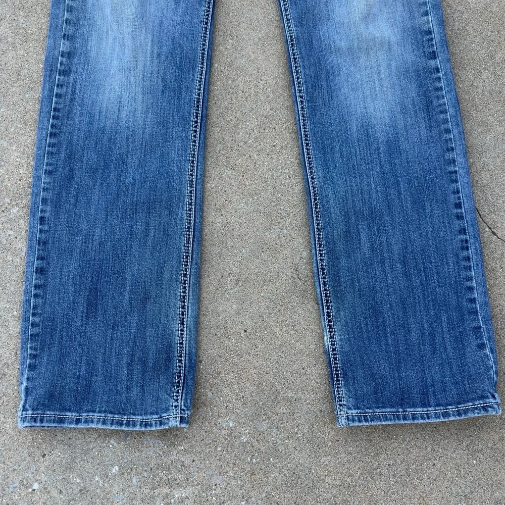 Rock & Roll Pistol Straight Regular Jeans Men's 30x34 Thick Stitch Cowboy Denim